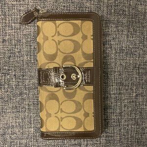 COACH Accordion Zip Canvas Wallet